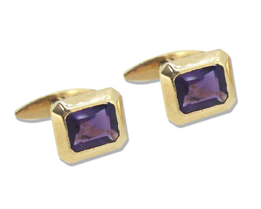 Amethysts Cufflinks in Gold - Jewelslane