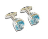 Blue Topaz Round Cufflinks - Jewelslane