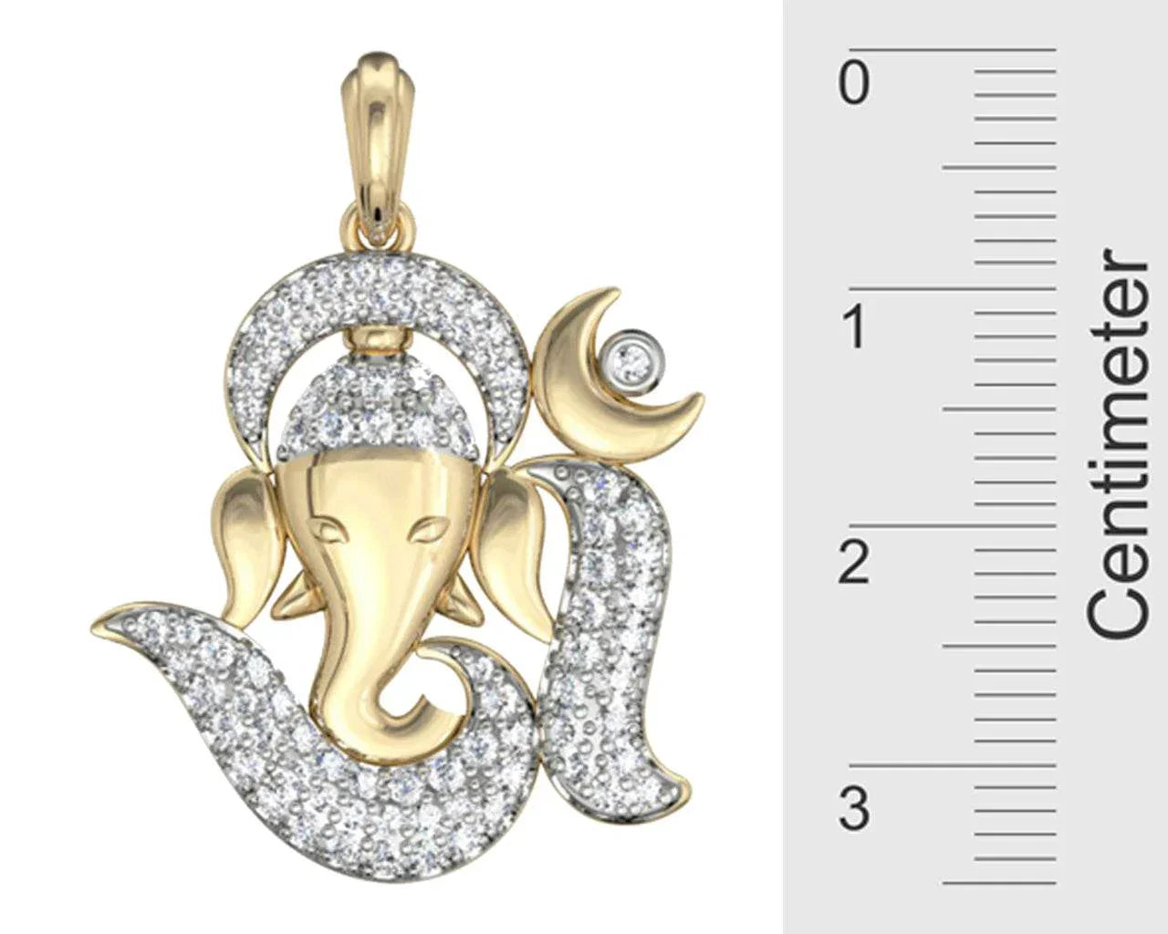 Om Ganesh Diamond Pendant - Jewelslane