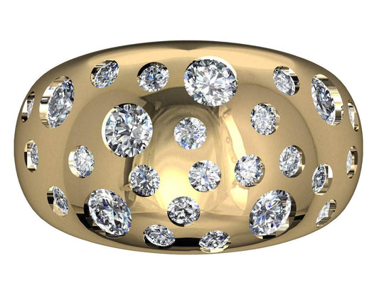 Verona Wide Dome Diamond Band - Jewelslane