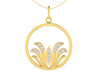 Auspicious Lotus Pendant in Gold with Diamonds - Jewelslane