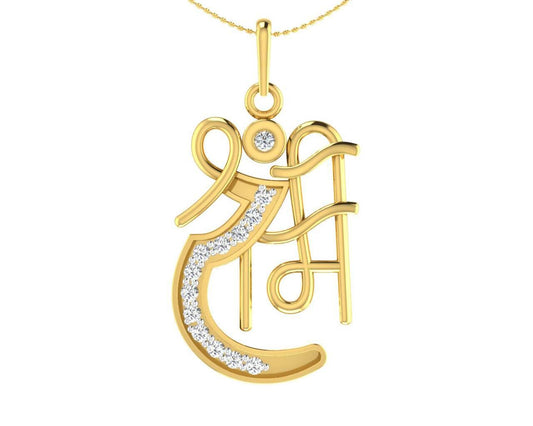 Propitious Shri Ram pendant in gold with diamonds - Jewelslane