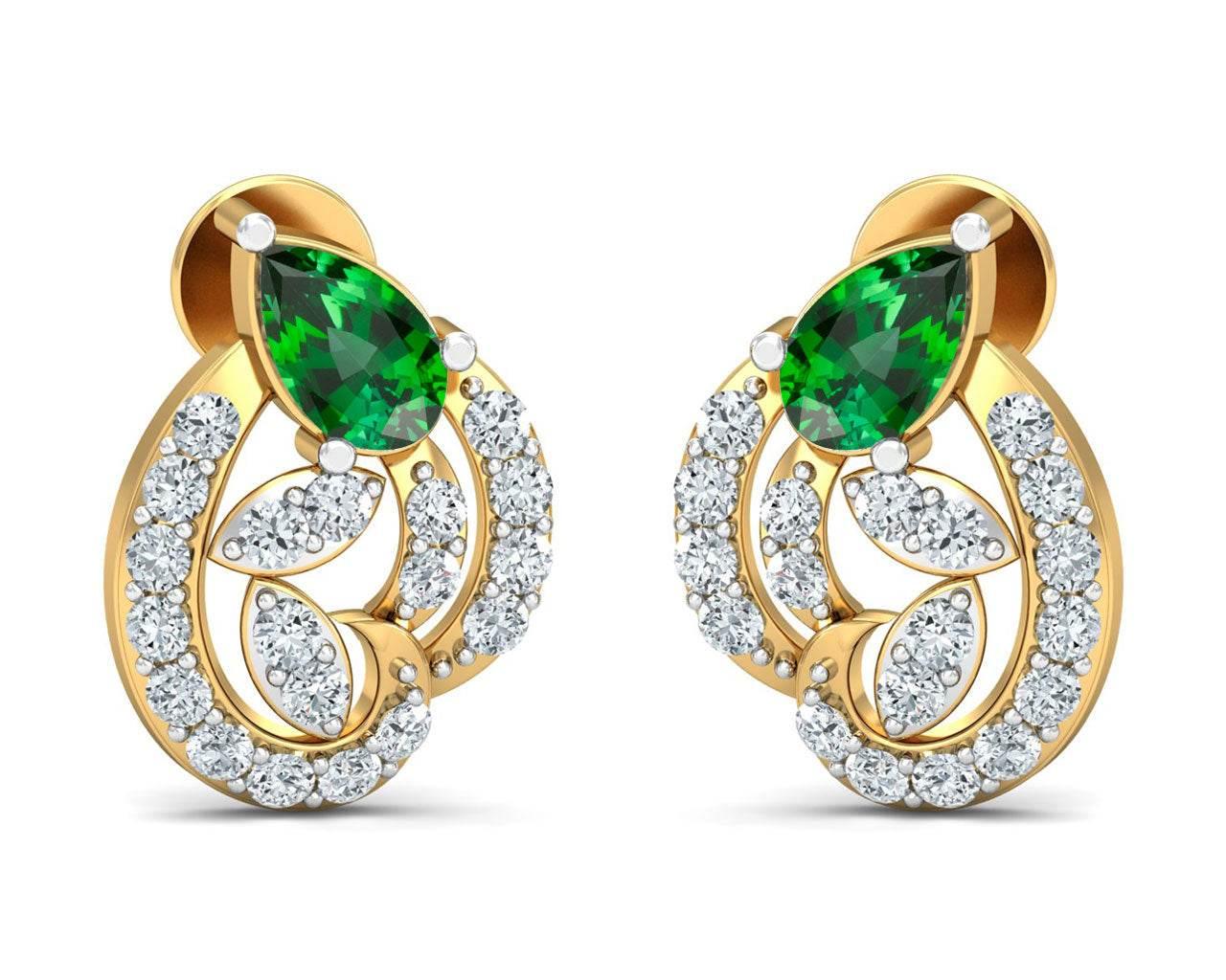 Vahi Emerald & Diamond Earrings - Jewelslane
