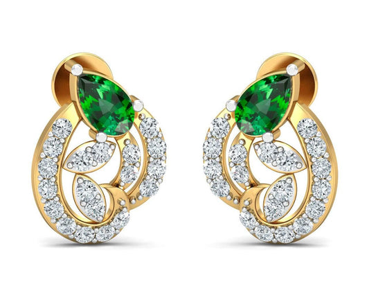 Vahi Emerald & Diamond Earrings - Jewelslane