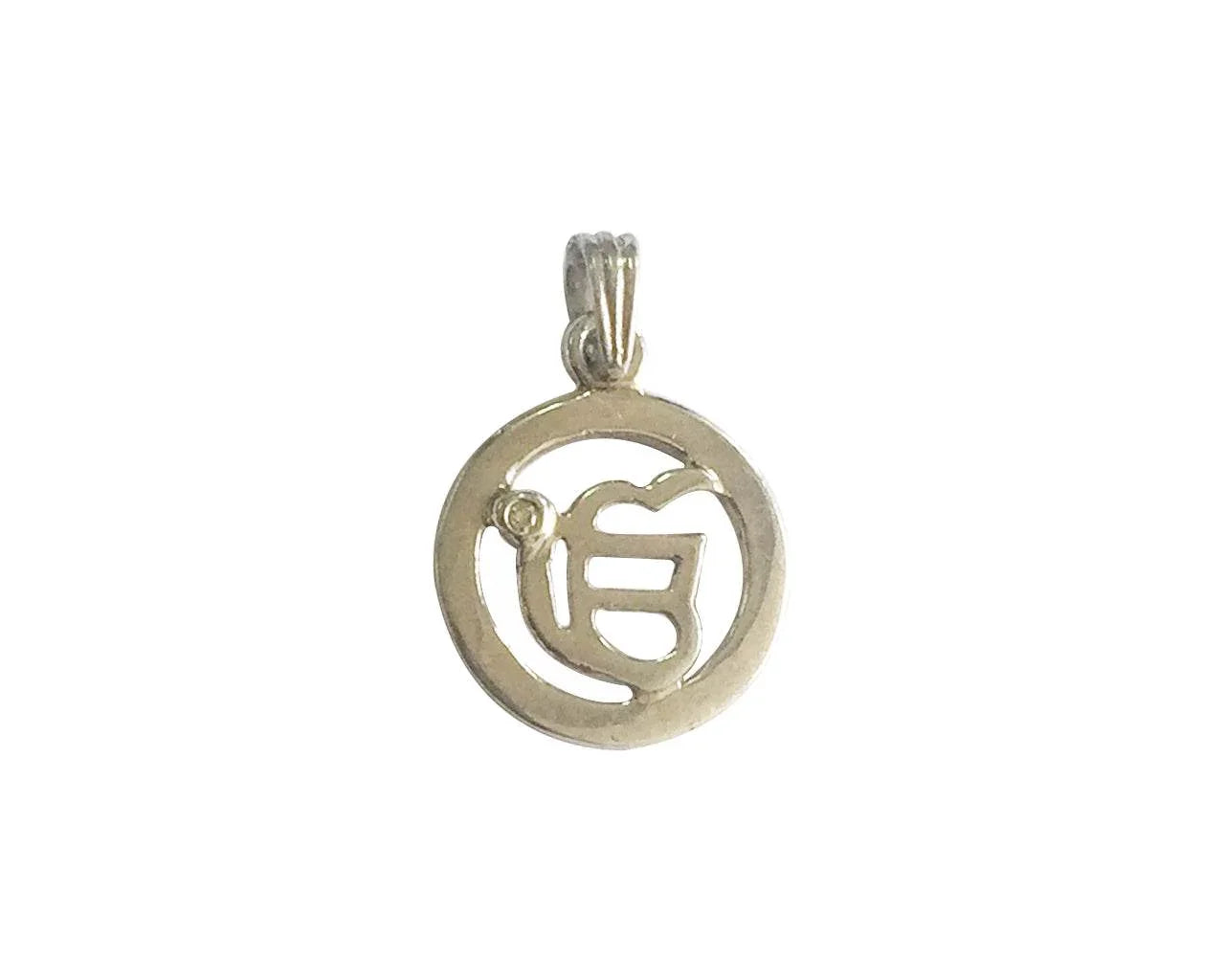 Ik Onkar Pendant in silver with diamond - Jewelslane