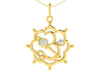 Propitious Om with Mace pendant in gold & diamonds - Jewelslane