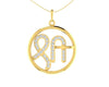 Auspicious Shri Pendant in Gold with diamonds - Jewelslane