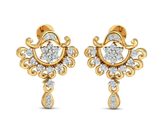 Tanvi Diamond Earrings in Gold - Jewelslane