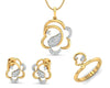 Reya Diamond Pendant, earring ring set In gold - Jewelslane