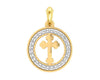 Cross 12mm charm in hallmarked Gold with round brilliant diamonds - Jewelslane
