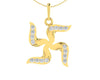 Gold Swastika Pendant with diamonds - Jewelslane