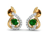 Sely Emerald & diamond earrings in hallmarked gold - Jewelslane