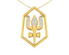 Shiv Trishul & Damroo Pendant in gold with diamonds - Jewelslane
