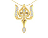 Auspicious Shiv Trident Pendant in Gold - Jewelslane