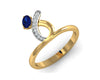 Rami Blue Sapphire & Diamond Ring in Gold - Jewelslane
