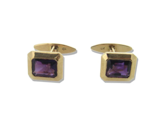 Amethysts Cufflinks in Gold - Jewelslane