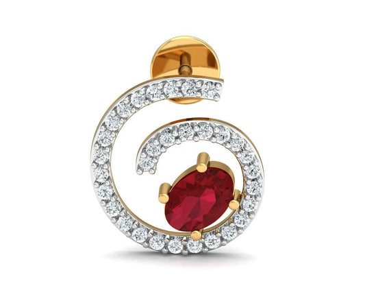 Verica ruby Earrings in Gold with diamonds - Jewelslane