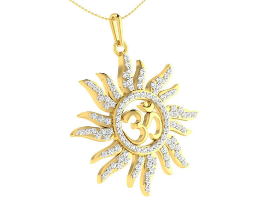 Diamond Aum Pendant in Gold - Jewelslane