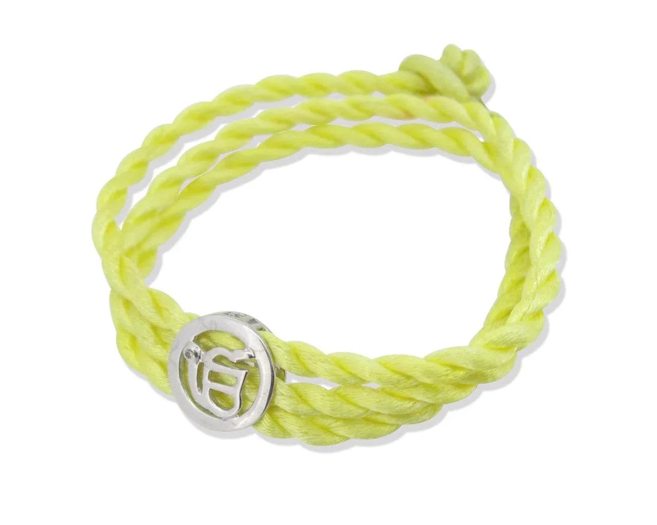 Ik Onkaar Bracelet in Silver with Diamonds on Braided Thread - Jewelslane