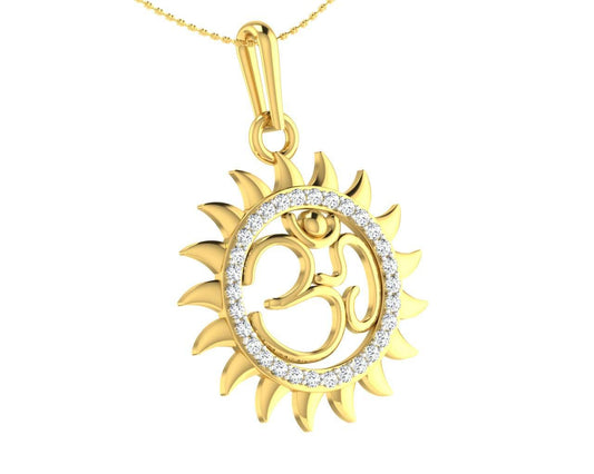 Om diamond pendant in Gold - Jewelslane
