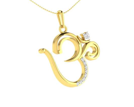Om Pendant in Gold with diamonds - Jewelslane