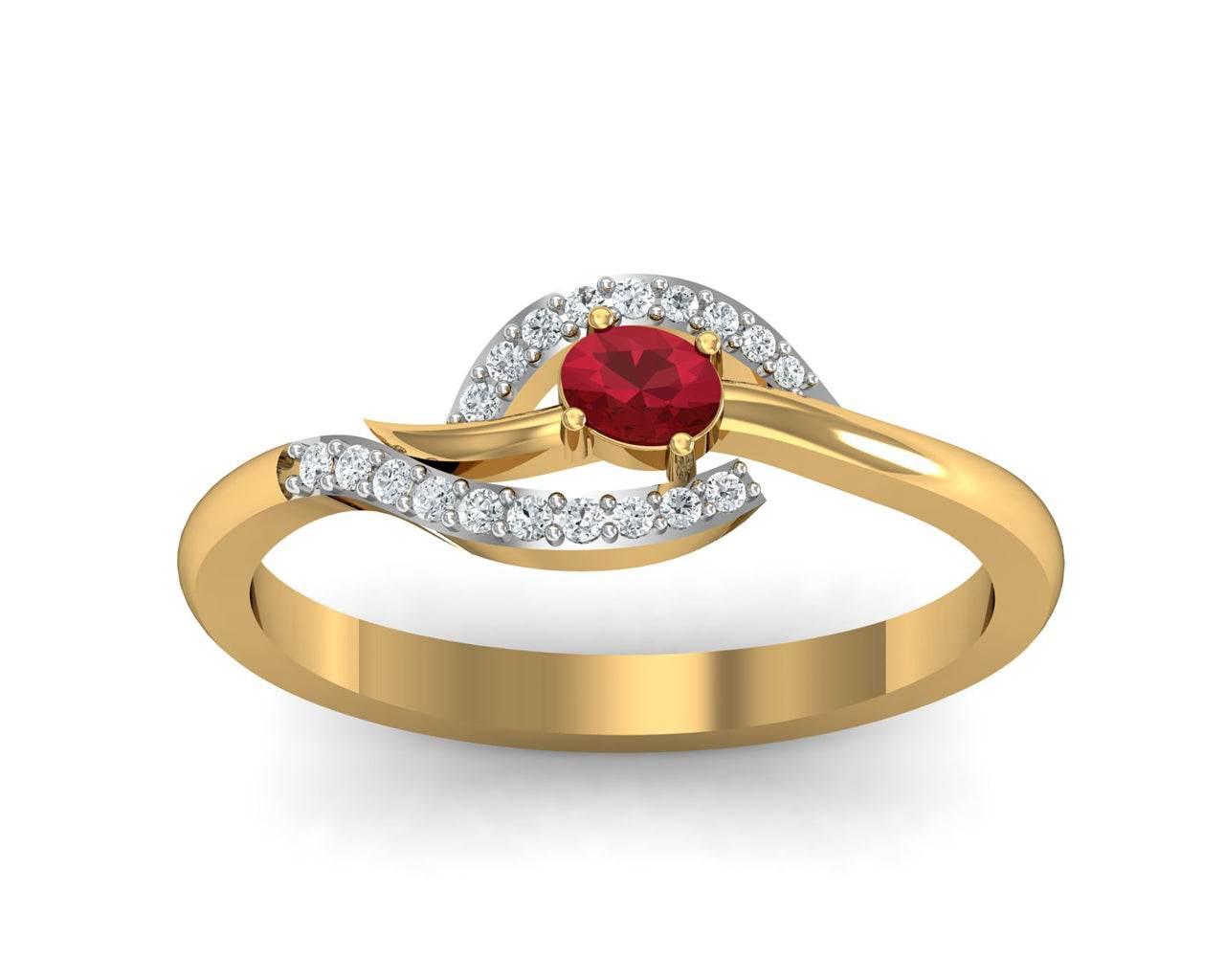 Tory Ruby & Diamond ring in Gold - Jewelslane