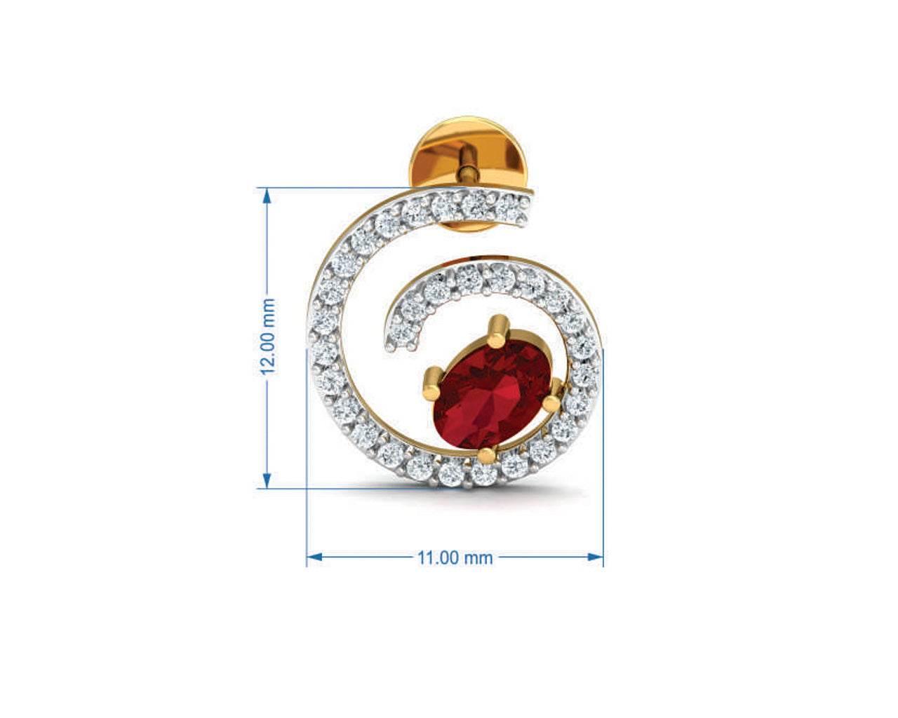 Verica ruby Pendant, Earring & Ring Set in Gold with diamonds - Jewelslane