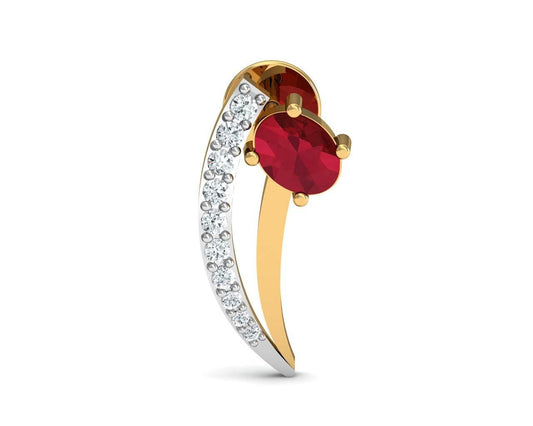 Tory Ruby & Diamond Earring in Gold - Jewelslane