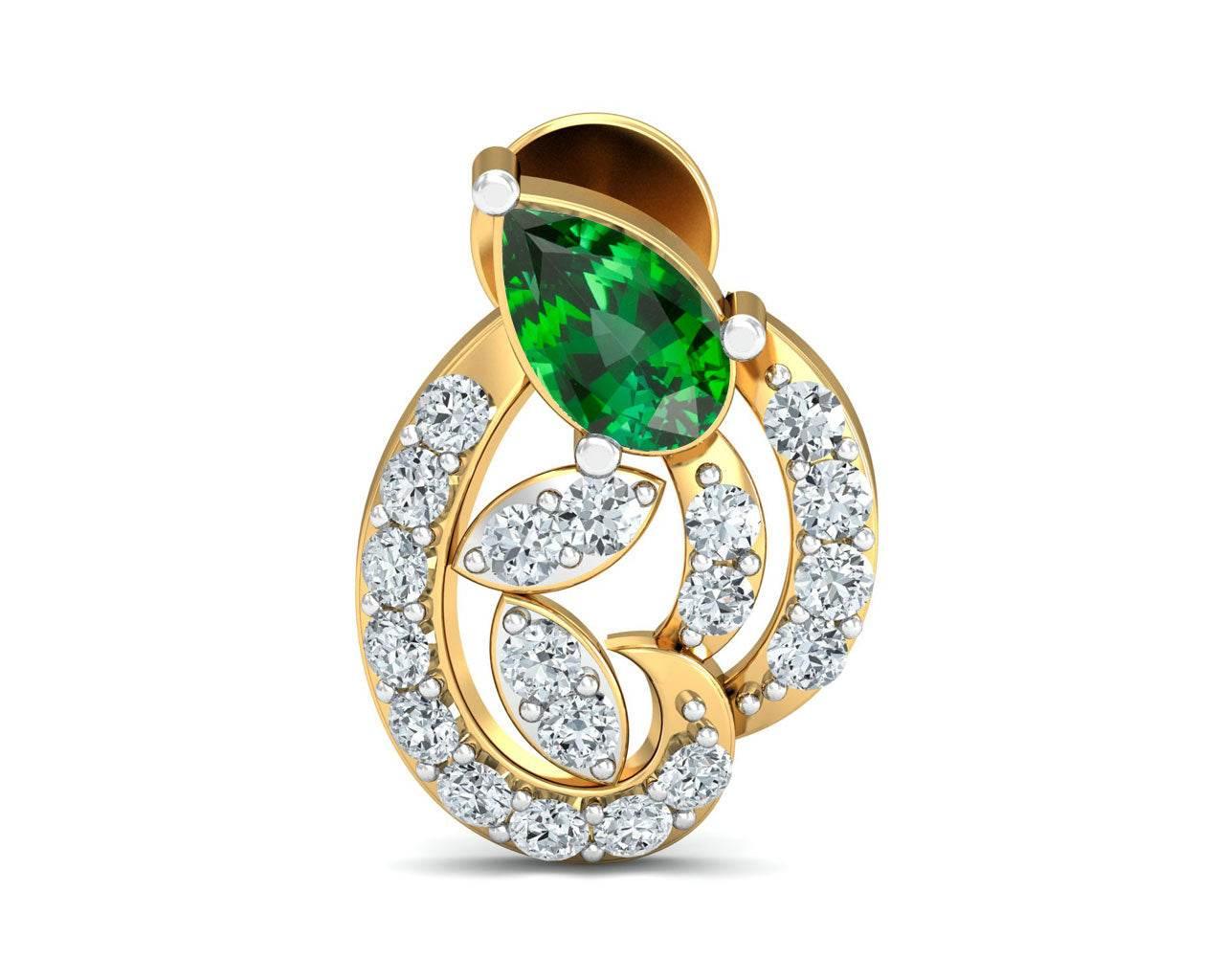 Vahi Emerald & Diamond Earrings - Jewelslane
