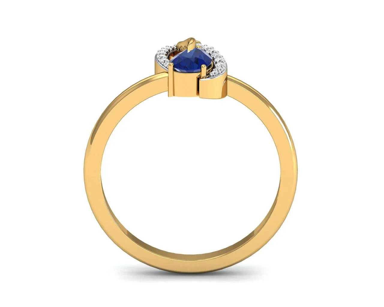 Sary Blue sapphire & diamond Ring in gold - Jewelslane