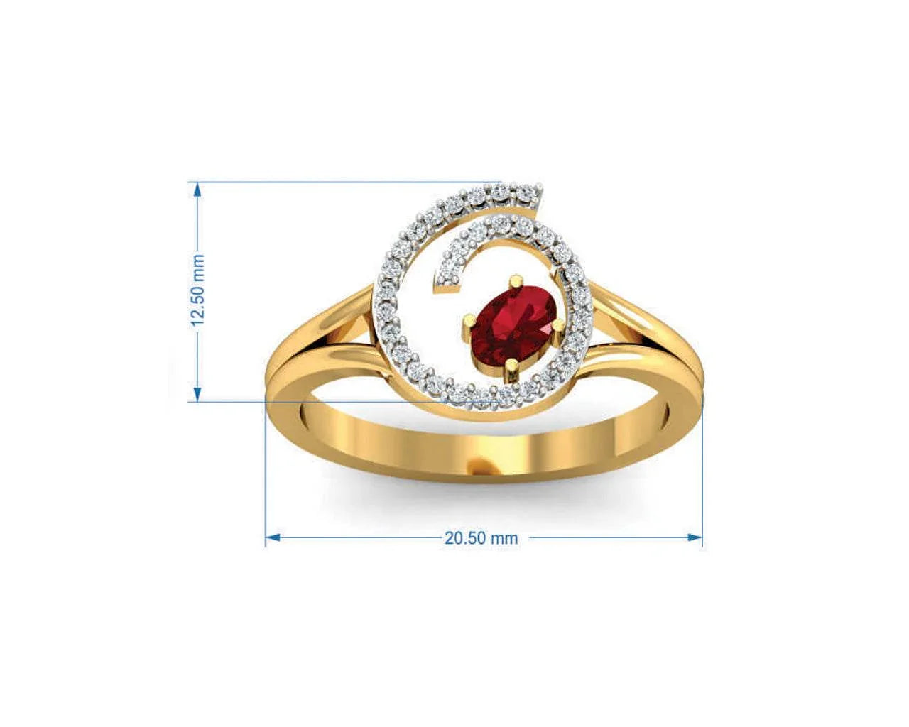Verica ruby Pendant, Earring & Ring Set in Gold with diamonds - Jewelslane