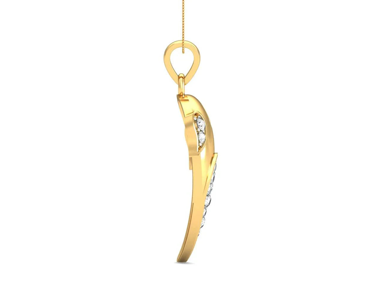 Artistic Ganpati Pendant in Gold with Diamonds - Jewelslane