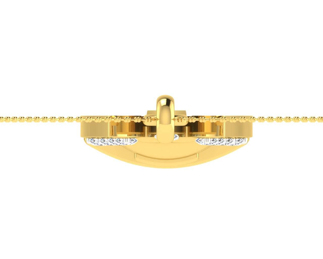 Shiv Trishul & Shivling pendant in Gold with diamonds - Jewelslane