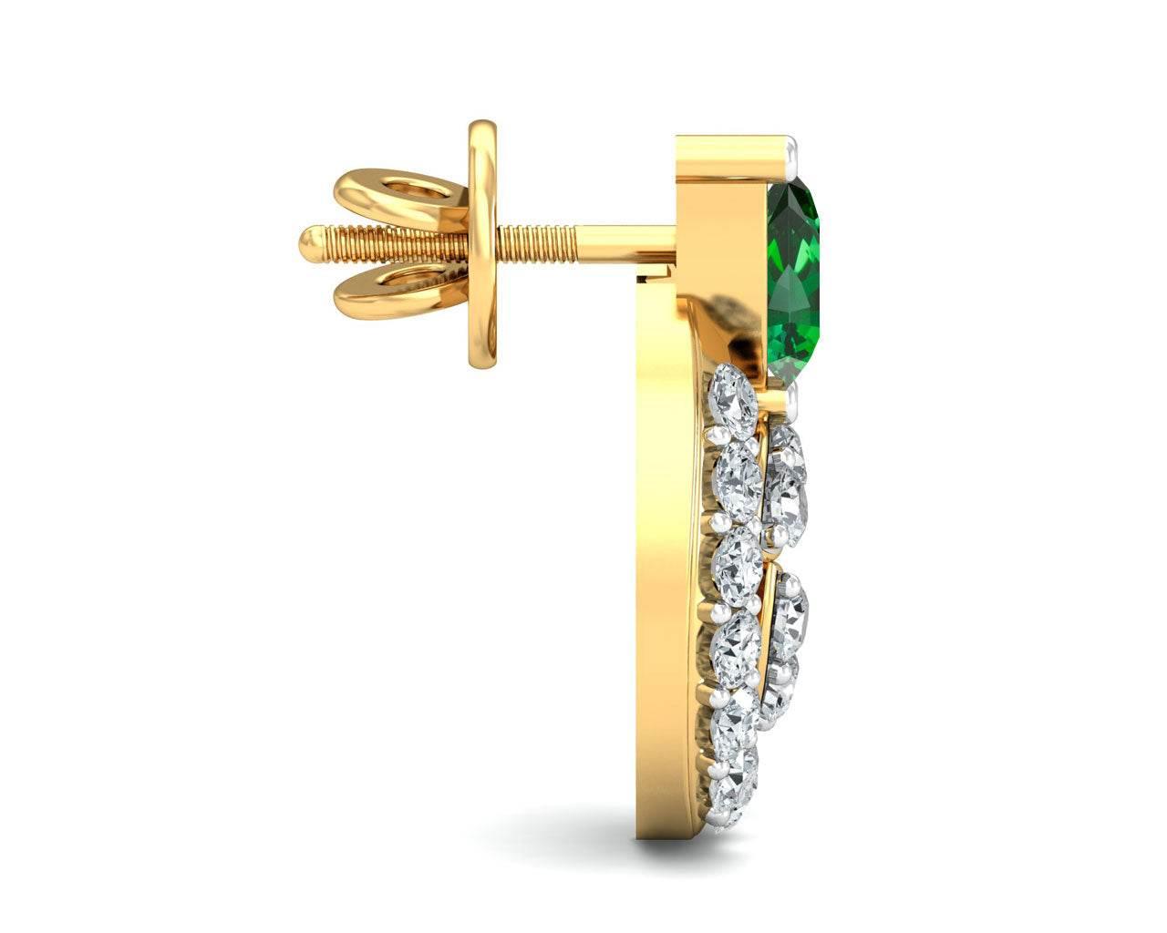 Vahi Emerald & Diamond Earrings - Jewelslane
