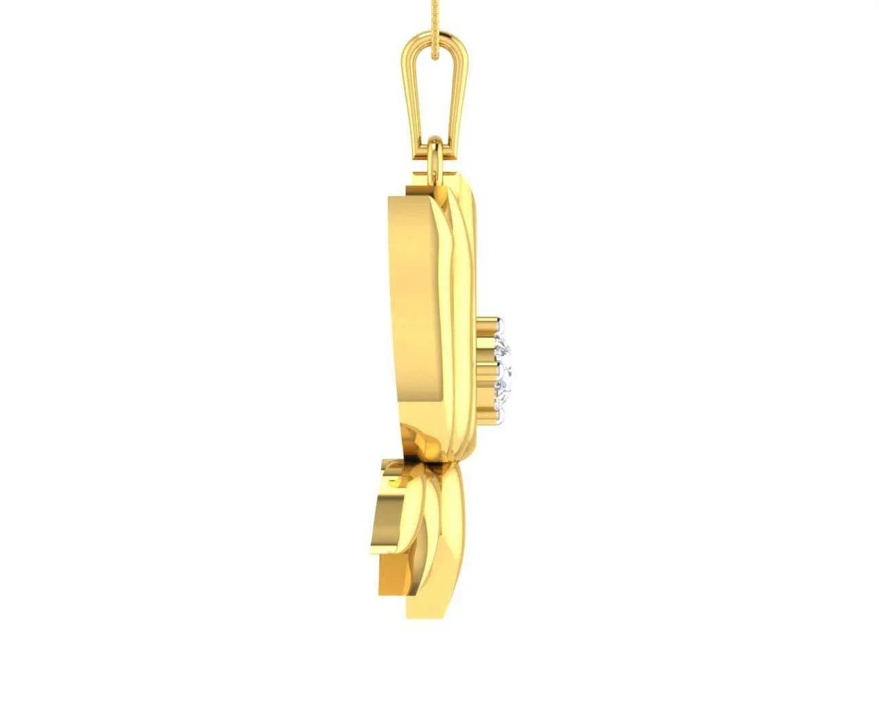 Auspicious Lotus Pendant in Gold - Jewelslane