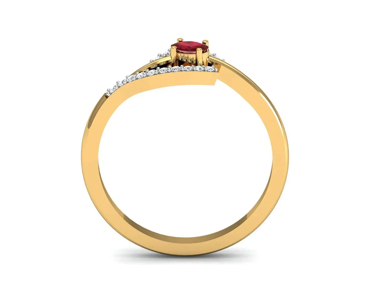 Tory Ruby & Diamond ring in Gold - Jewelslane