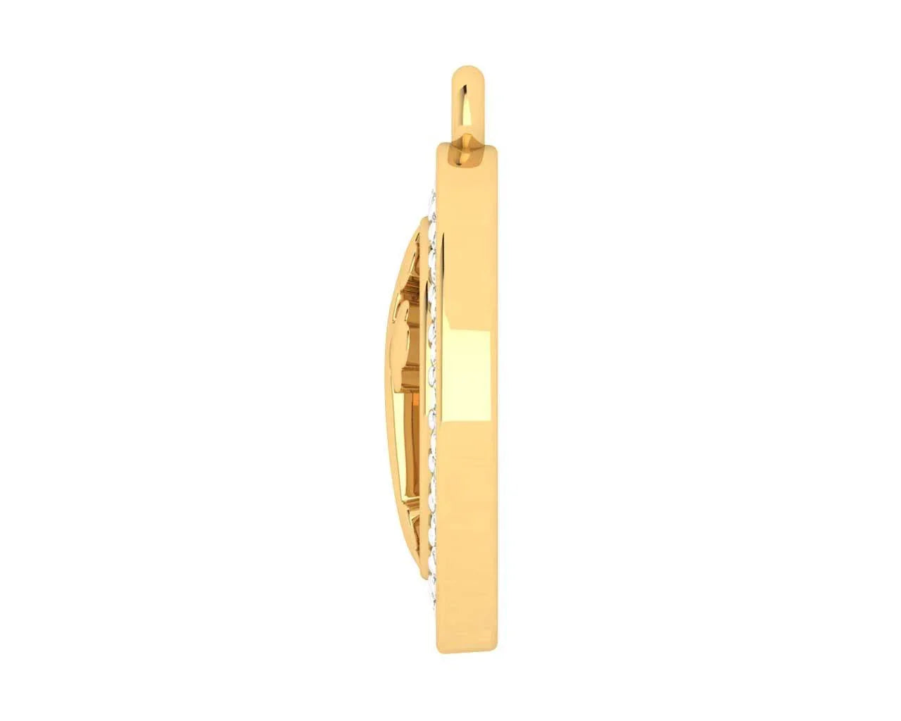 Cross 12mm charm in hallmarked Gold with round brilliant diamonds - Jewelslane