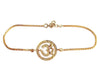 Auspicious Aum Full diamond bracelet 18mm on Gold chain - Jewelslane