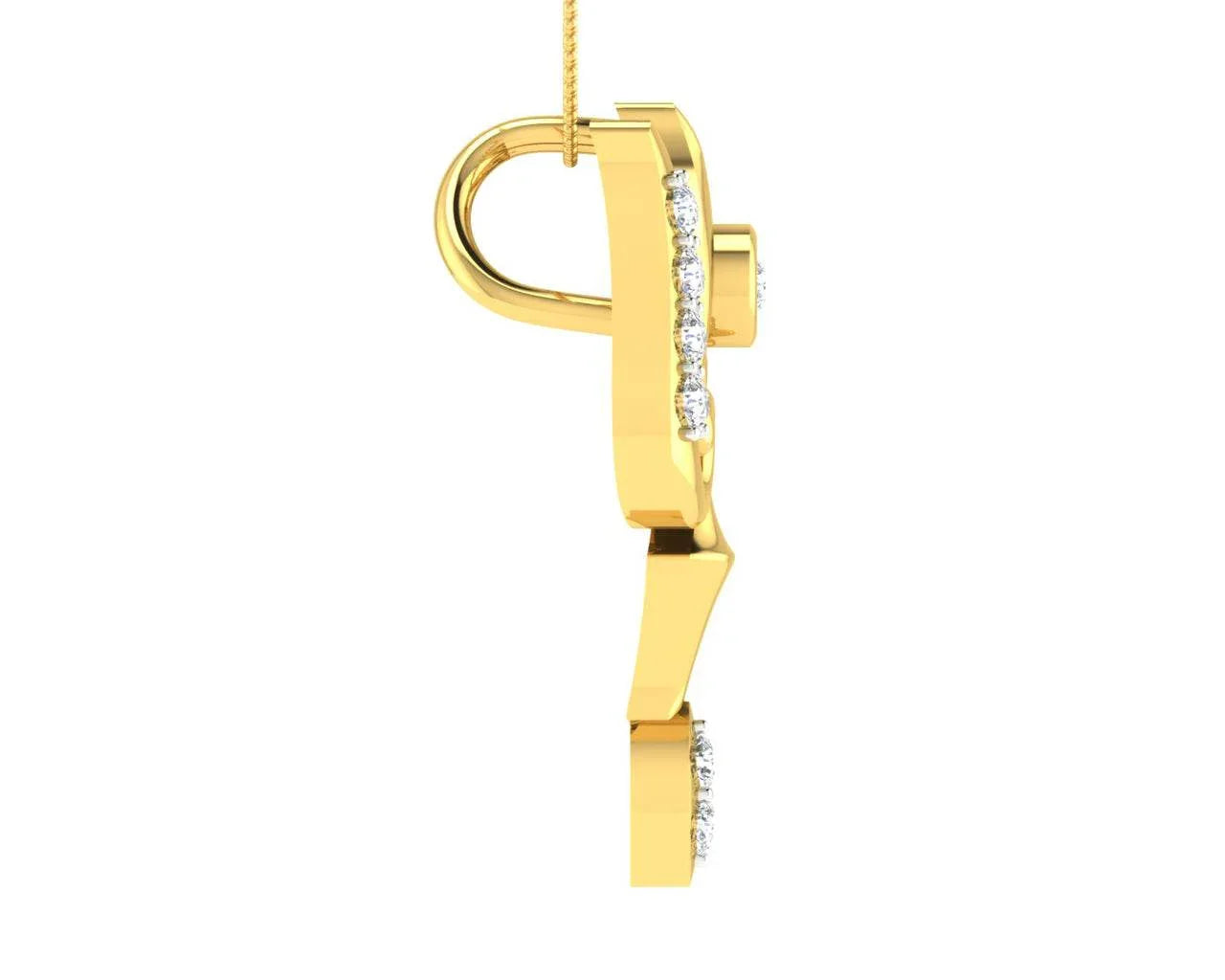 Auspicious Shiv Trident Pendant in Gold - Jewelslane