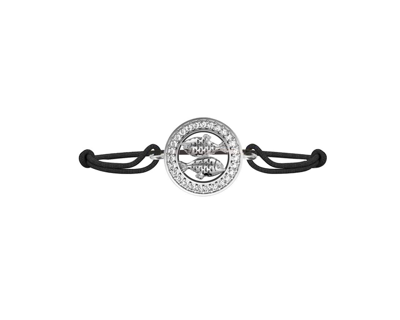 Pisces bracelet in 92.5 silver and studded with 27 diamonds - Jewelslane