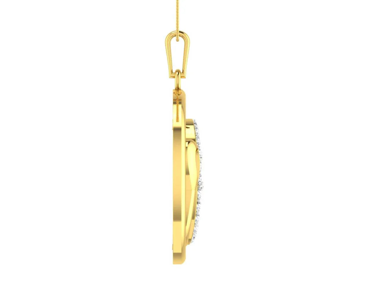 Auspicious Ik Onkaar Gold Pendant with Diamonds - Jewelslane