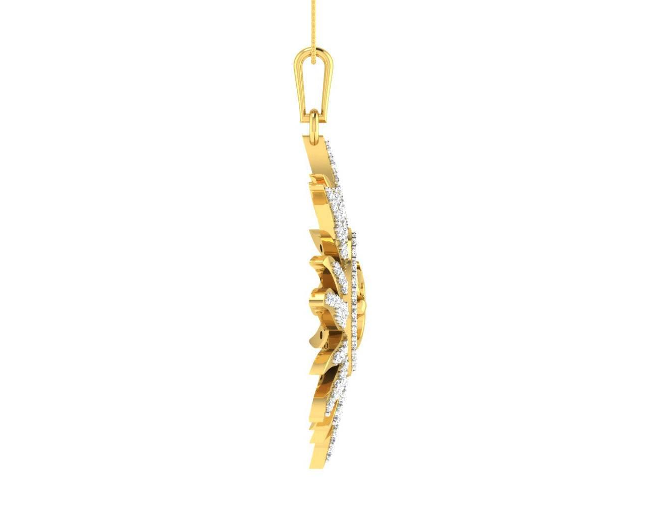 Diamond Aum Pendant in Gold - Jewelslane