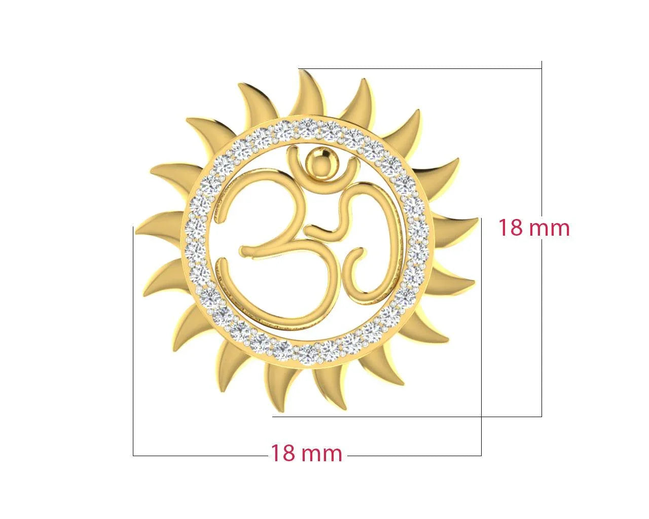 Om diamond pendant in Gold - Jewelslane