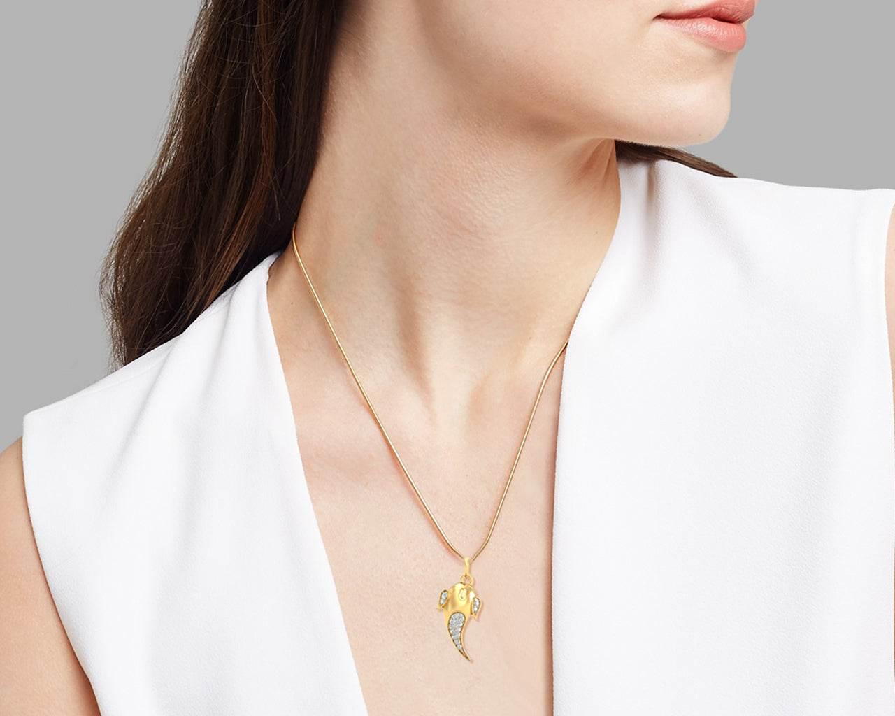 Artistic Ganpati Pendant in Gold with Diamonds - Jewelslane