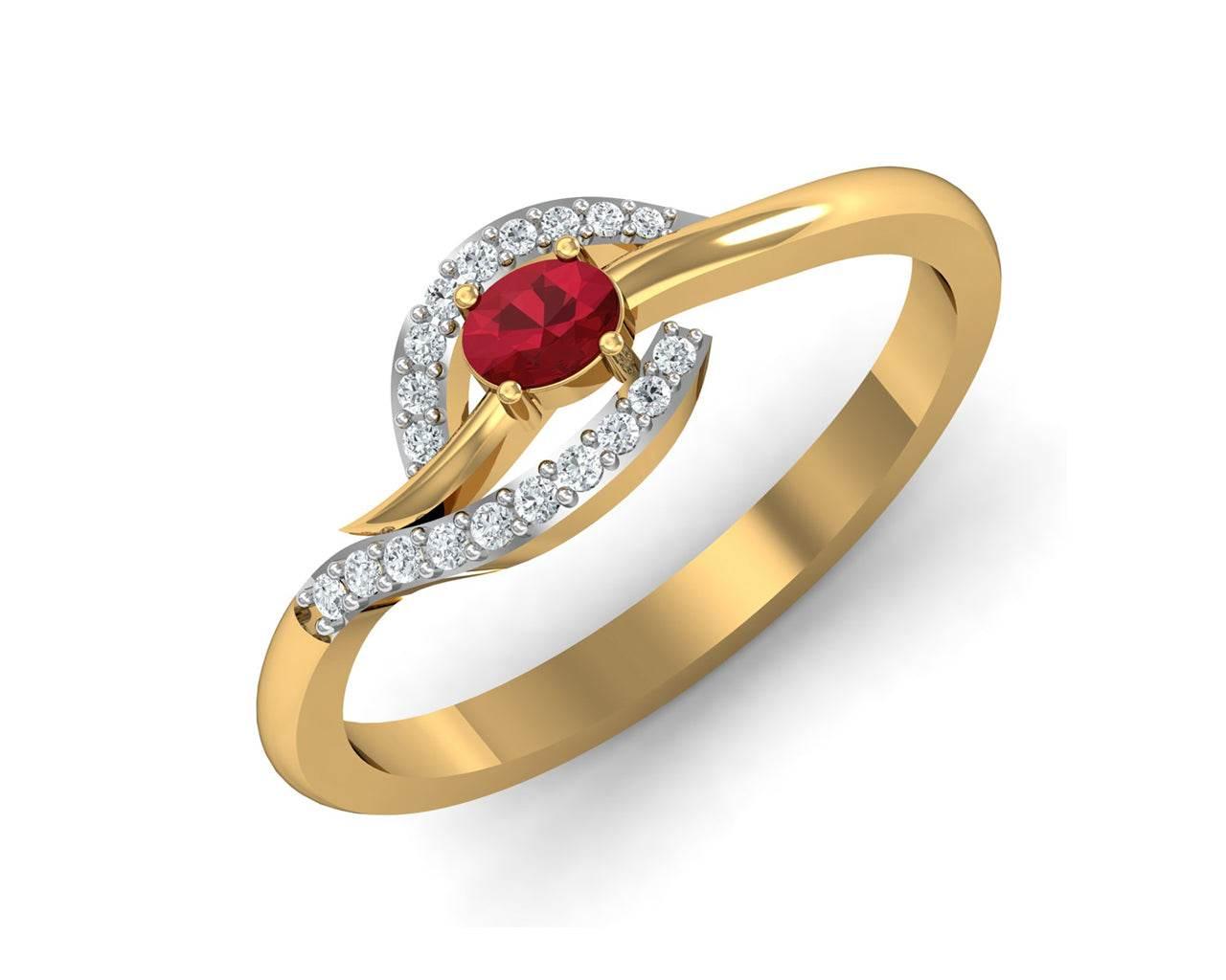 Tory Ruby & Diamond ring in Gold - Jewelslane