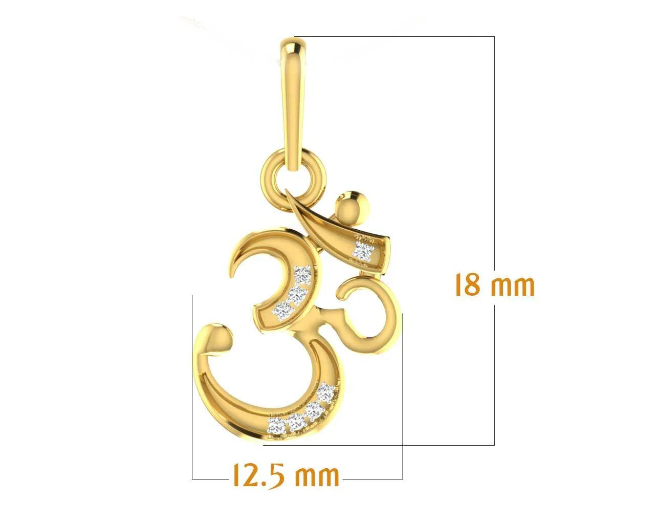 Ornate Aum Pendant in Gold with diamonds - Jewelslane
