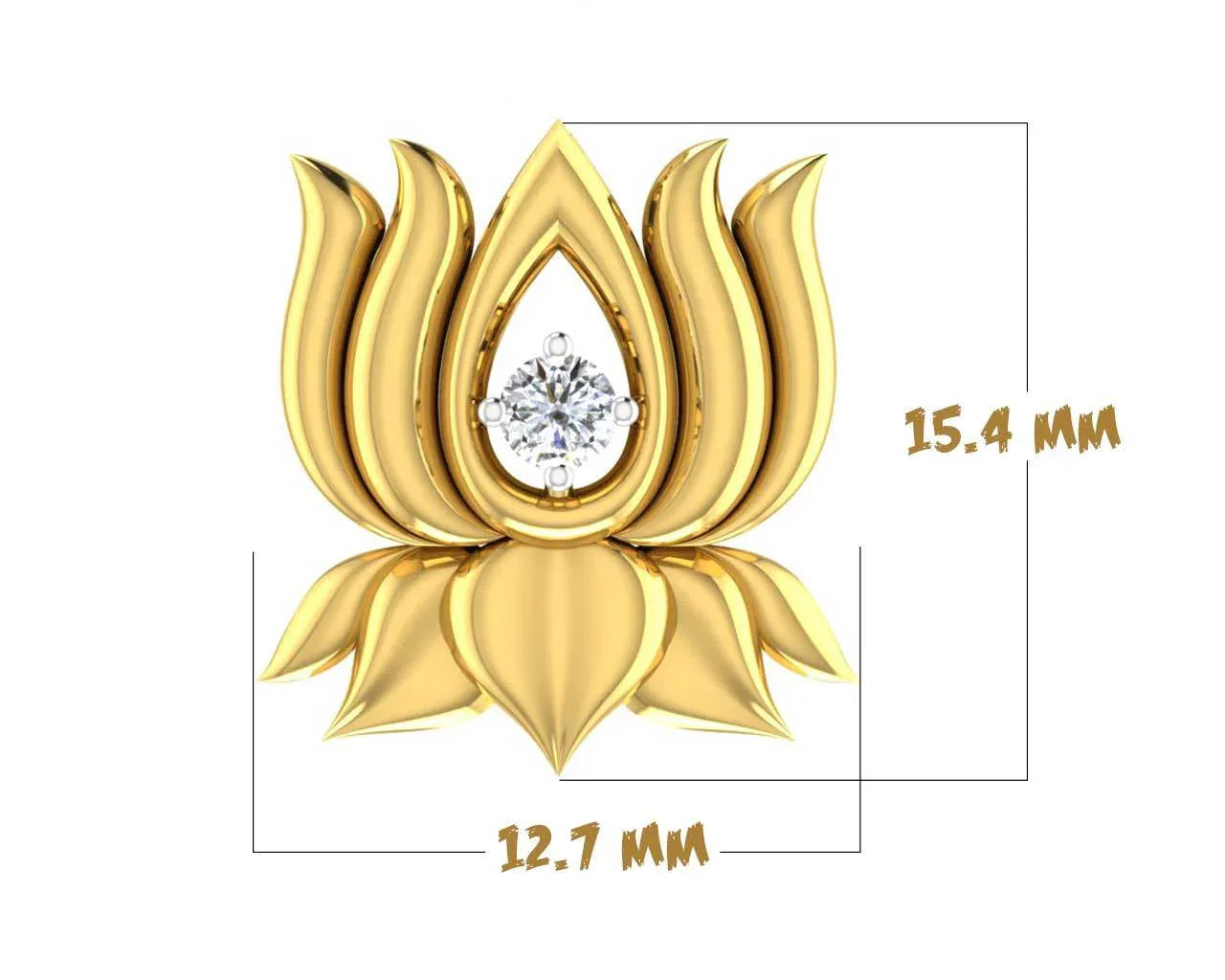 Auspicious Lotus Pendant in Gold - Jewelslane