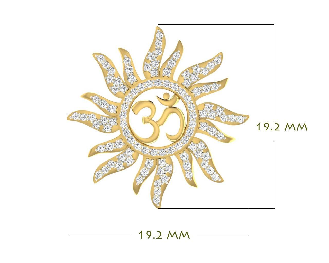 Diamond Aum Pendant in Gold - Jewelslane