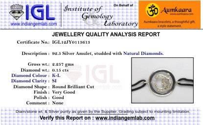 Om Bracelet Inside Diamond in Silver - Jewelslane