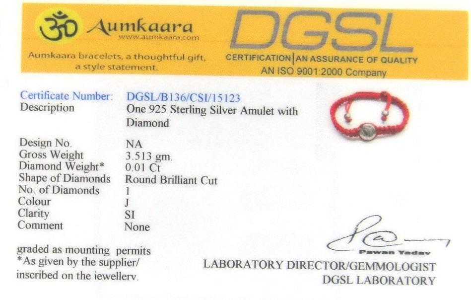 Om Braided Bracelet with Diamond in Silver - Jewelslane